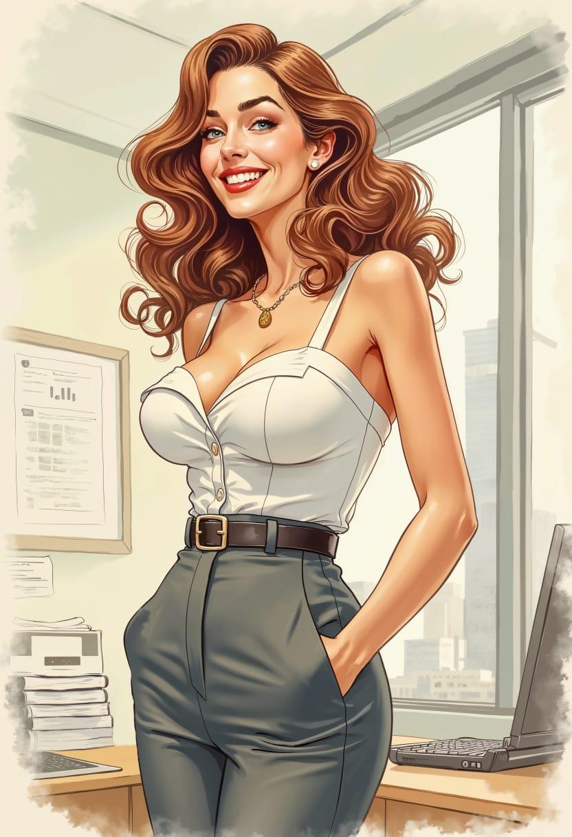 Businesswoman drawing 02