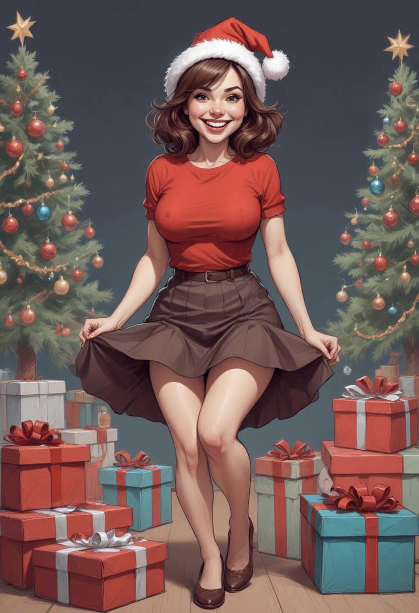 Christmas beautiful lady 02