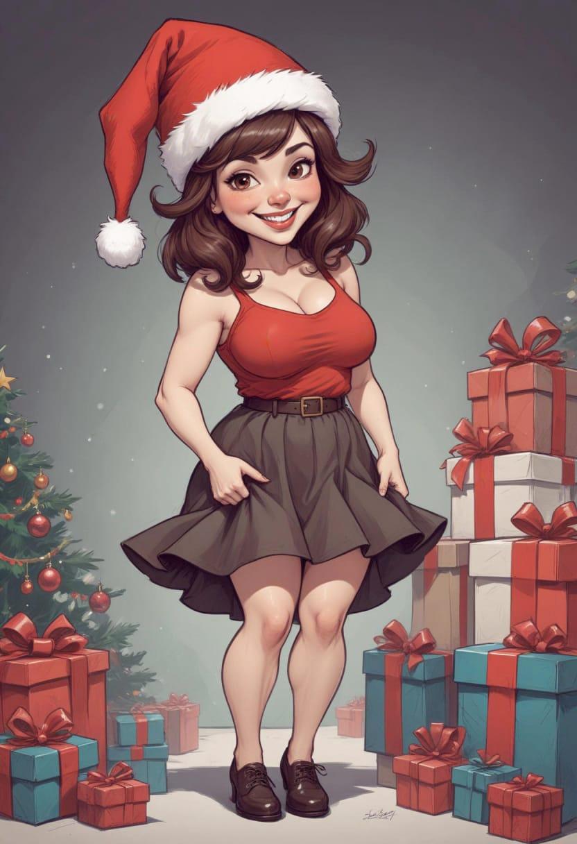 Christmas beautiful lady 03