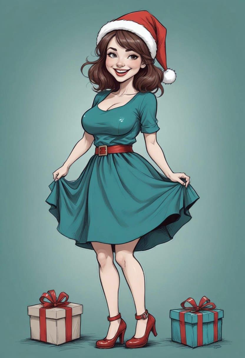 Christmas beautiful lady 04