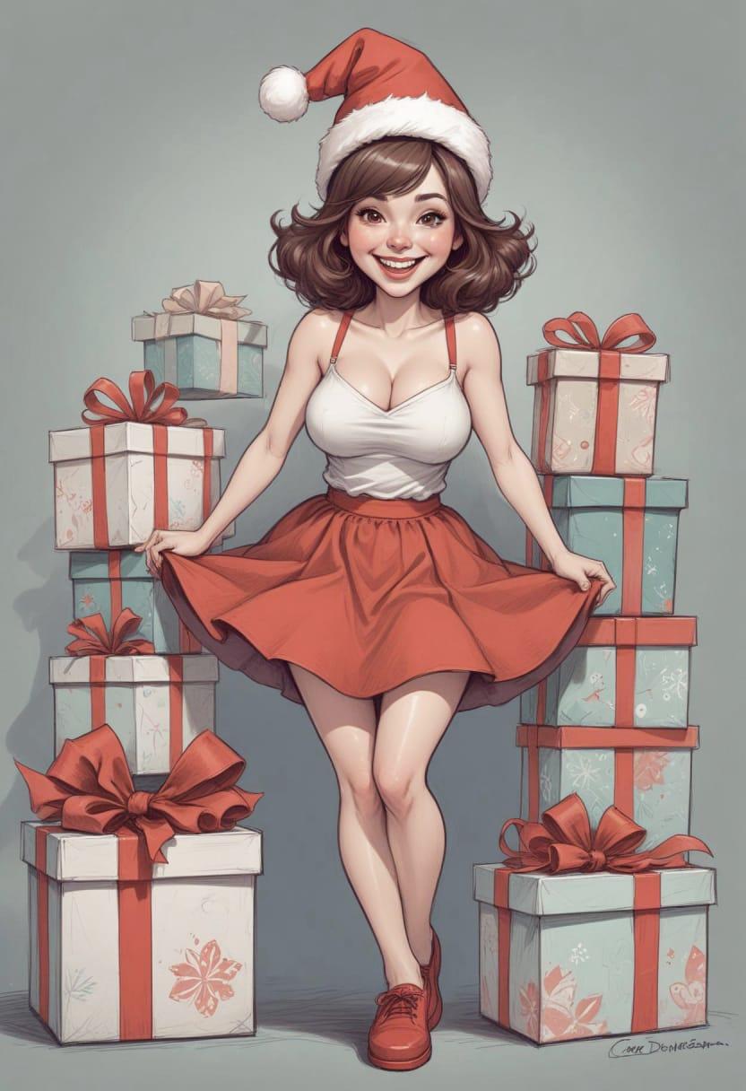 Christmas beautiful lady 05