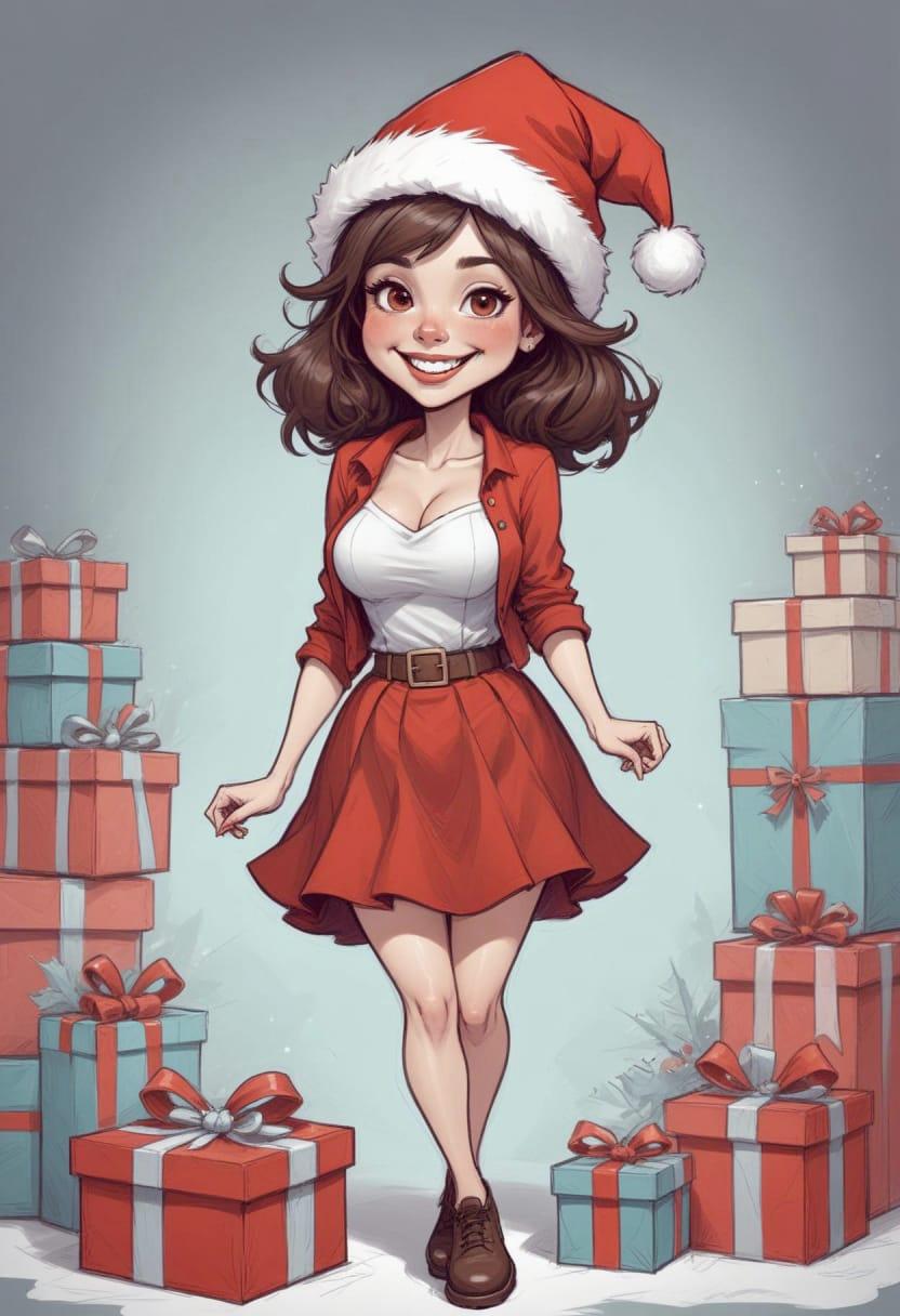 Christmas beautiful lady 06