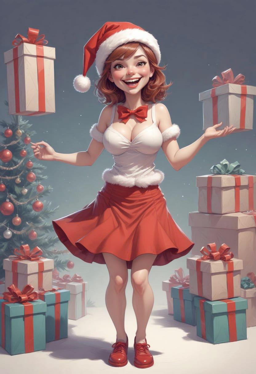 Christmas eve beautiful woman 01