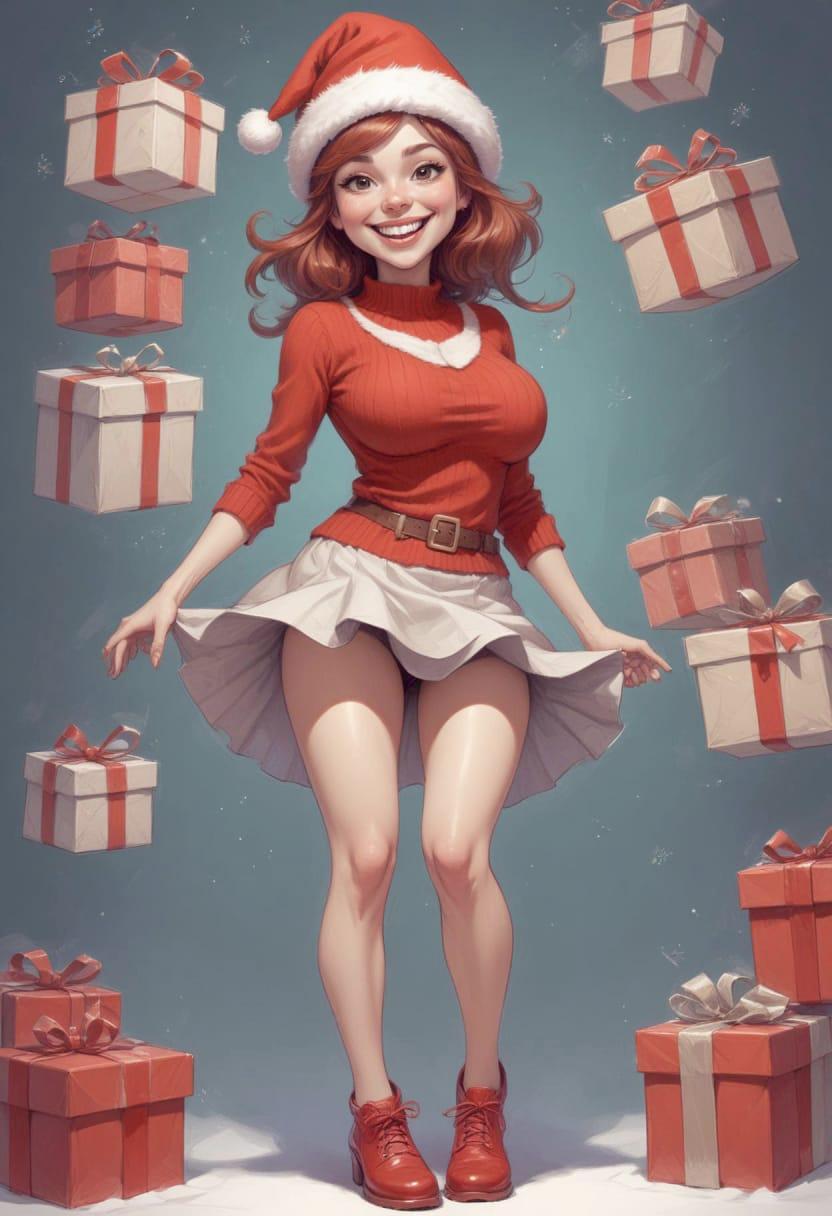 Christmas eve beautiful woman 02