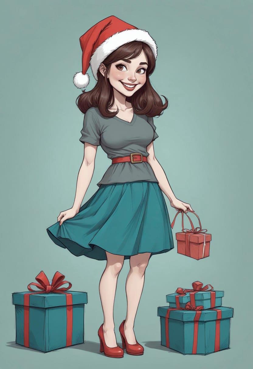 Christmas eve beautiful woman 04