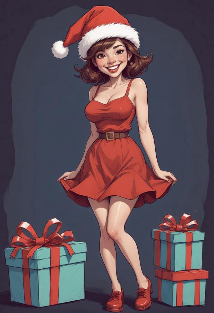 Christmas eve beautiful woman 10