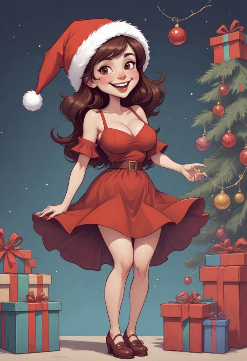 Christmas eve beautiful woman 12
