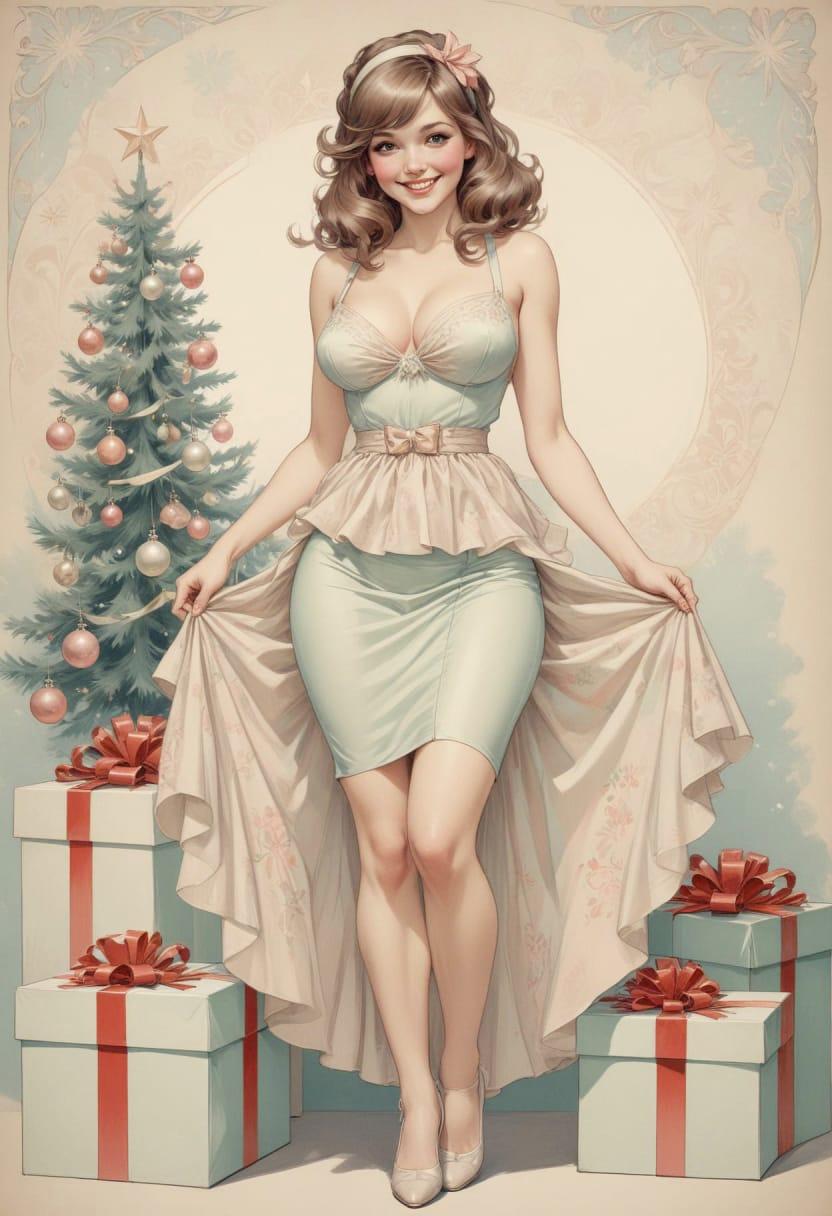 Christmas eve beautiful woman 14