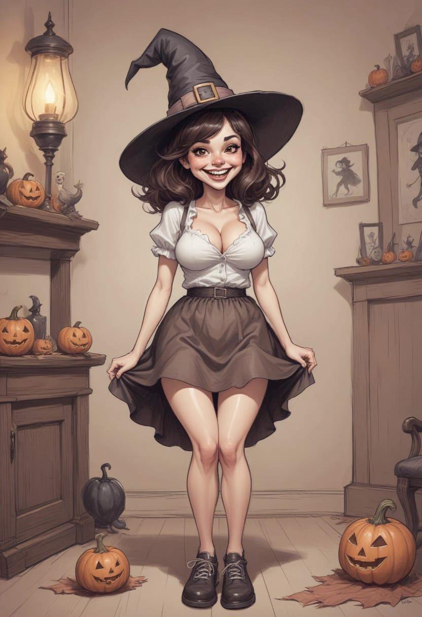 Cute pumpkin girl halloween 01