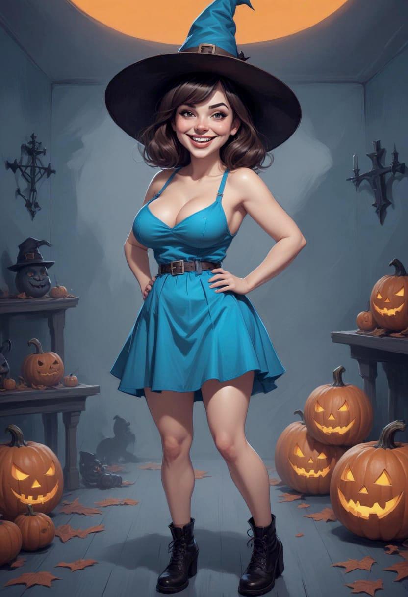 Cute pumpkin girl halloween 04